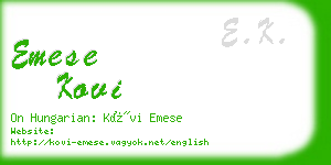 emese kovi business card